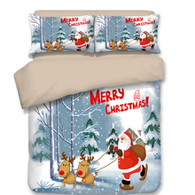 Merry Christmas Decorations Bedding 4ft 5ft 6ft Twin Full Queen Single Double Super King Size Duvet Cover Pillowcase for Kids 2024 - buy cheap