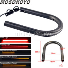 Sequential Switchback LED Light Motorbike Rear Seat Hoop Frame Loop for Cafe Racer Chopper CB CL XS650 Bobber 2024 - buy cheap