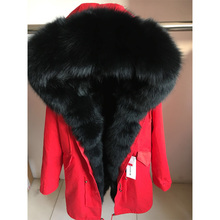 Парка с натуральным мехом енота MaoMaoKong, зимняя куртка с натуральным лисьим воротником 2024 - купить недорого
