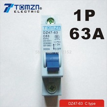 1P 63A 230V~ 50HZ/60HZ Mini Circuit breaker MCB C45 C TYPE 2024 - buy cheap