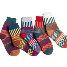 New Wool Cotton Sock Casual Sports Socks Knitting Vintage Women Mens Christmas National Style Autumn Winter Mid-calf Socks 2024 - buy cheap