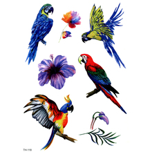 5pcs Beautiful Parrot Waterproof Temporary Tattoos Men Flower The Flash Tattoo Tatouage Temporaire Tatoo Temporary Stickers 2024 - buy cheap