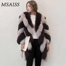 MSAISS Women's Fur Coats Faux Fur Coat Female Artificial Fox Fur Jacket Winter Warm Long Sleeve Overcoat 2024 - buy cheap