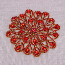 Sobuy 1pcs 12cm Fashion Red Rhinestone Applique Party Dress Jewelry Shoes Hats Gloves Scarf Accessory 2024 - buy cheap