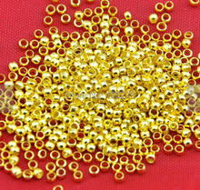 1000 piezas de cuentas chapadas en oro de 2mm, cuentas de posicionamiento, novedad, accesorio de bricolaje, fabricación de joyas 2024 - compra barato