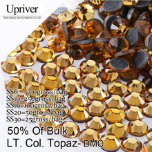 Upriver Half Large Packing Loose Flatback SS6 SS10 SS16 SS20 SS30 Light Colorado Topaz DMC Hotfix Rhinestones 2024 - buy cheap