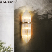 Nordic Design Post Modern LED Wall Lamp Home Decor Wall Sconces Gold Iron Glass Bedside Wall Light Fixtures Indoor Lighting 2024 - buy cheap