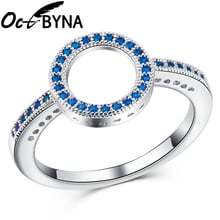 Octbyna Hot Sale Blue Classic Lucky Circle Finger Rings For Women Fashion  engagement Fine Ring Jewelry Gift Dropshipping 2024 - buy cheap