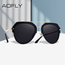 Aofly óculos de sol feminino polarizado, espelhado, designer de marca, óculos de sol piloto, para mulheres, preto, sombras simples, uv400, a129 2024 - compre barato