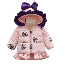 New  Coat Baby Girl Print Flower Hooded Thickness Autumn Winter Infant  Jacket  Baby Coat  8BB007 2024 - buy cheap