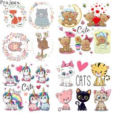 Prajna Cute Bear Baby Patch Iron On Transfer Heat Vinyl Transfer Patches For Clothes Thermal Ironing Stickers Cartoon Applique 2024 - buy cheap