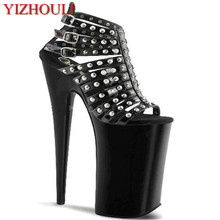 Rivet decoration Sexy fashion, 20cm Super High-heeled Platform Pole Dance Performance Inch Wedding Sandals 2024 - buy cheap