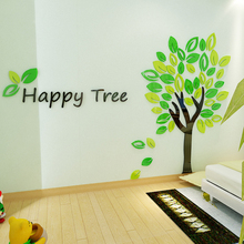 Big Size Happy tree Acrylic 3d Wall stickers For kids room Children's room DIY decoration Bedroom cartoon Art Wall decoration 2024 - buy cheap