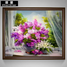 5D DIY Diamond Painting Purple Flower Embroidery Full Square Diamond Needlework Cross Stitch Rhinestone Mosaic Painting Decor 2024 - buy cheap