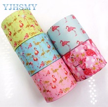 YJHSMY C-17811-665,38 mm 5 Yards Flamingo Thermal transfer Printed grosgrain Ribbons,clothing Accessories DIY package Material 2024 - buy cheap