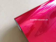 3 Layers Rose Red Stretchable Chrome Mirror Car Wrap Film Full Car Styling Foil with Air Bubble Free 1.52*20M/Roll Free Ship 2024 - buy cheap