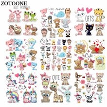 ZOTOONE Iron on Cute Animal Patches for Kids Clothes DIY T-shirt Applique Heat Transfer Vinyl Cat Dog Unicorn Patch Stickers 2024 - buy cheap