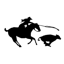 Roping rodeo decalque cowgirl ocidental equestre janela do carro cavalo vinil adesivo quadriculado bandeiras pára-brisa adesivo 2024 - compre barato