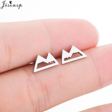 Jisensp Moda Brincos de Montanha Caminhadas de Montanha Ao Ar Livre Gama de Aço Inoxidável Stud Earrings Mulheres Jóias Viagens Escalada Presente 2024 - compre barato