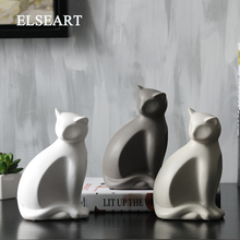 Minimalist ceramic lucky cat statue home decor crafts room decoration porcelain animal figurine maneki neko wedding decoration 2024 - buy cheap