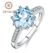 Женское кольцо GEM'S BALLET, из серебра 925 пробы с натуральным небесно-синим топазом 2024 - купить недорого