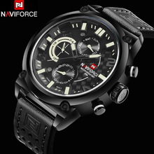 New Luxury Top Brand Men Leather Strap Military Watches Men's Quartz 6 Dial Clock Male Sports Wrist Watch Relogio Masculino 2024 - buy cheap