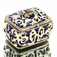 H&D Mini Vintage Hollow Engraving Butterfly Trinket Box Hinged Girls, Handmade Trinket Jewelry Box Decorated Collectible Gift 2024 - buy cheap