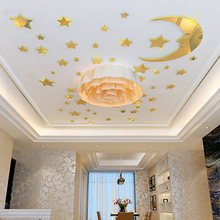 New arrival Cartoon moon stars Acrylic Mirror wall stickers For kids room Ceiling wall DIY decor Child room 3d Wall stickers 2024 - buy cheap