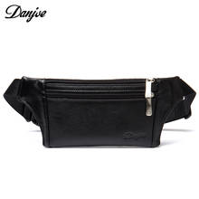 DANJUE Genuine Leather Belt Bag For Men Black Fashion Real Leather Waist Bag  Fanny Pack Male Travel Zipper Money Belt 2024 - buy cheap