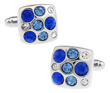 Men's Fashion Wedding Cufflinks Blue Color Crystal Design Quality Brass Material Cuff Links Free Shipping 2024 - buy cheap