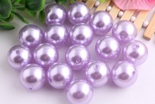 Kwoi vita-Cuentas de perlas de imitación acrílicas para joyería, abalorios gruesos, color morado menta, 20mm, 100 unids/lote 2024 - compra barato