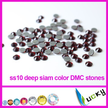 SS10 1440pcs/Bag Deep siam Crystal DMC HotFix FlatBack Rhinestones trim strass,DIY iron heat glass Hot Fix crystal stones 2024 - buy cheap