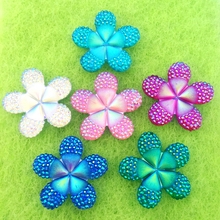 DIY 50PCS 27mm flat back flower resin party wedding decoration girl button resin crafts A17A 2024 - buy cheap