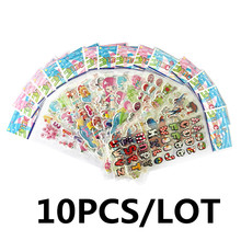 Scrapbook Sticker 10Pcs/Lot Cartoon TV Snow mix Puffy Stickers 3D DIY Kids Toys birthday gift Cute Children Stickers 2024 - buy cheap