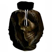 Hot sale 3D Hoodies Men Hooded Sweatshirts Melted Skull 3D Print Casual Pullovers Streetwear Tops Autumn Regular Hipster tops 2024 - buy cheap