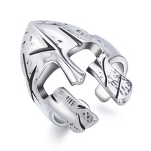 Винтажное кольцо для воина, 1 шт., кольцо для мужчин и женщин, европейский стиль, античный цвет, маска, кольцо для пальцев, ювелирное изделие, для женщин, для детей 2024 - купить недорого