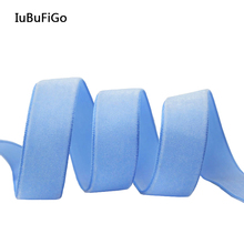 [IuBuFiGo] 3/4"(19mm) Plain Solid Velvet Ribbon Handmade Ribbons  25yard/roll 2024 - buy cheap