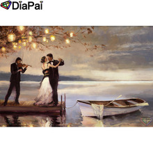 DIAPAI 5D DIY Diamond Painting 100% Full Square/Round Drill "Couple boat" Diamond Embroidery Cross Stitch 3D Decor A21885 2024 - buy cheap