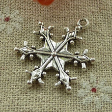 120 pieces tibetan silver snowflake charms 29x23mm #2701 2024 - buy cheap