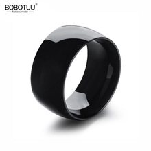 BOBOTUU Мода кольцо из нержавеющей стали 316L золото/белый/черный цвет широкий мужской свадебное обручальное кольцо кольца ювелирные изделия BOGJ318 2024 - купить недорого