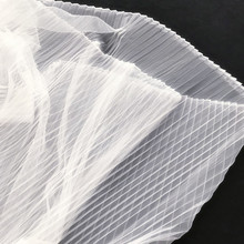 GLace-falda de vestido de encaje, tela plisada de malla blanca, accesorios de ropa, 1 m/lote, TX1159 2024 - compra barato
