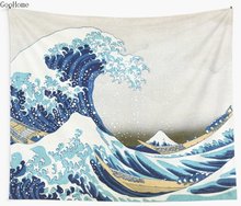 La Gran Ola de Kanagawa, tapiz de pared, toalla de playa, manta, Picnic, esterilla de Yoga, decoración del hogar 2024 - compra barato