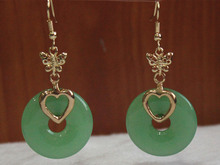 2 choices wholesale newly design 25mm green Natural Stone 18kgp/silver plated  lady's charming   earrings 2024 - buy cheap