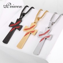 Baseball Cross Pendant Necklace Gold Jesus Stainless Steel Charm Chain Necklaces For Women Men Necklace Choker Religious Jewelry 2024 - buy cheap