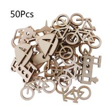 50pcs Laser Cut Wood Transportation Embellishment Wooden Shape Craft Wedding Decor for party and wedding 2024 - buy cheap