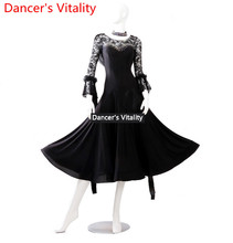 Vestido de dança valsa, novidade gb, feminino, performance de dança de salão, uma saia de balanço 2024 - compre barato