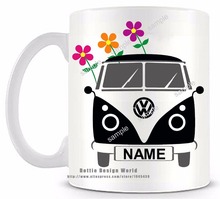 DIY New Personalized Black Camper Van Ceramic white coffee tea cup funny novelty travel mug Customized Birthday Christmas gifts 2024 - buy cheap