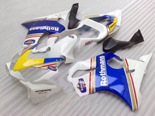 Kit de carenagem, para honda cbr 600 f4i 01 02 03, 2001, branco, azul e amarelo, promoção 2024 - compre barato