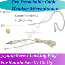 MICWL AS1 Beige Detachable Cable Pro ear hook Wireless Headset Microphone for Sennheiser G1 G2 G3 2024 - buy cheap