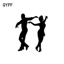 QYPF 13.1*15.4 Fashion Aerobic Exercise Street Dancing Sports Decor Fitness Car Sticker Silhouette Vinyl C16-2115 2024 - buy cheap